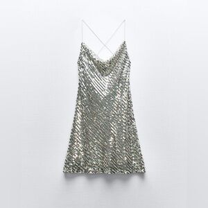 NWT ZARA MINI SEQUIN LINGERIE DRESS